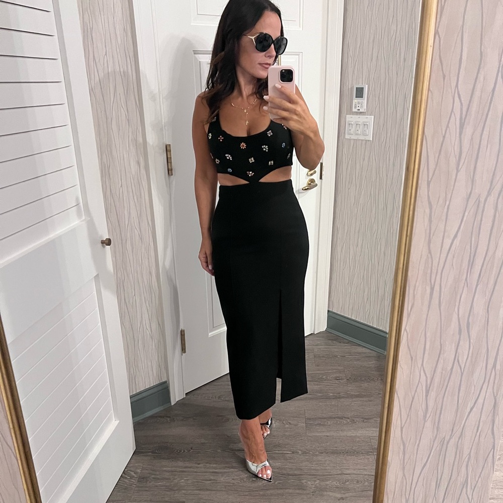 CINQ À SEPT Quinny Embellished Cutout Dress